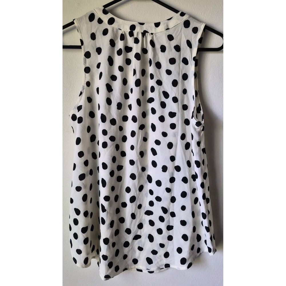 41 Hawthorn Sleeveless Top Cream/Black Polka Dot V-neck Size M Business Layer - Picture 2 of 5